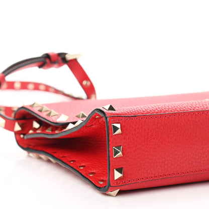 Valentino Garavani Pebbled Calfskin Medium Rockstud Flip Lock Crossbody Bag Rouge Pur 7 of 8