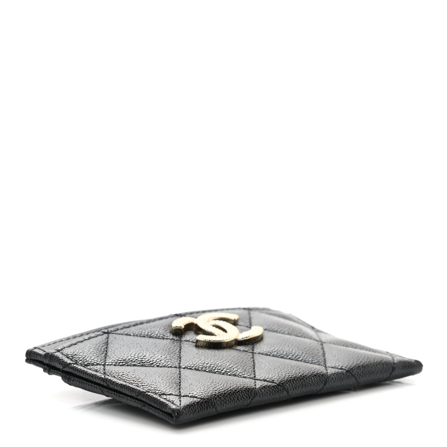 Chanel Caviar Quilted Studded CC Card Holder Black 4 of 9