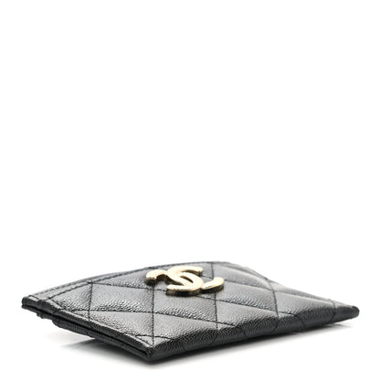 Chanel Caviar Quilted Studded CC Card Holder Black 4 of 9