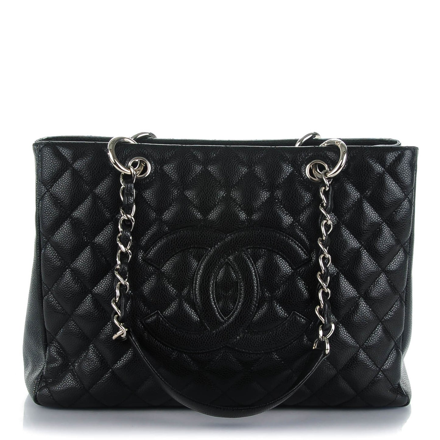 Caviar Quilted Grand Shopping Tote GST Black