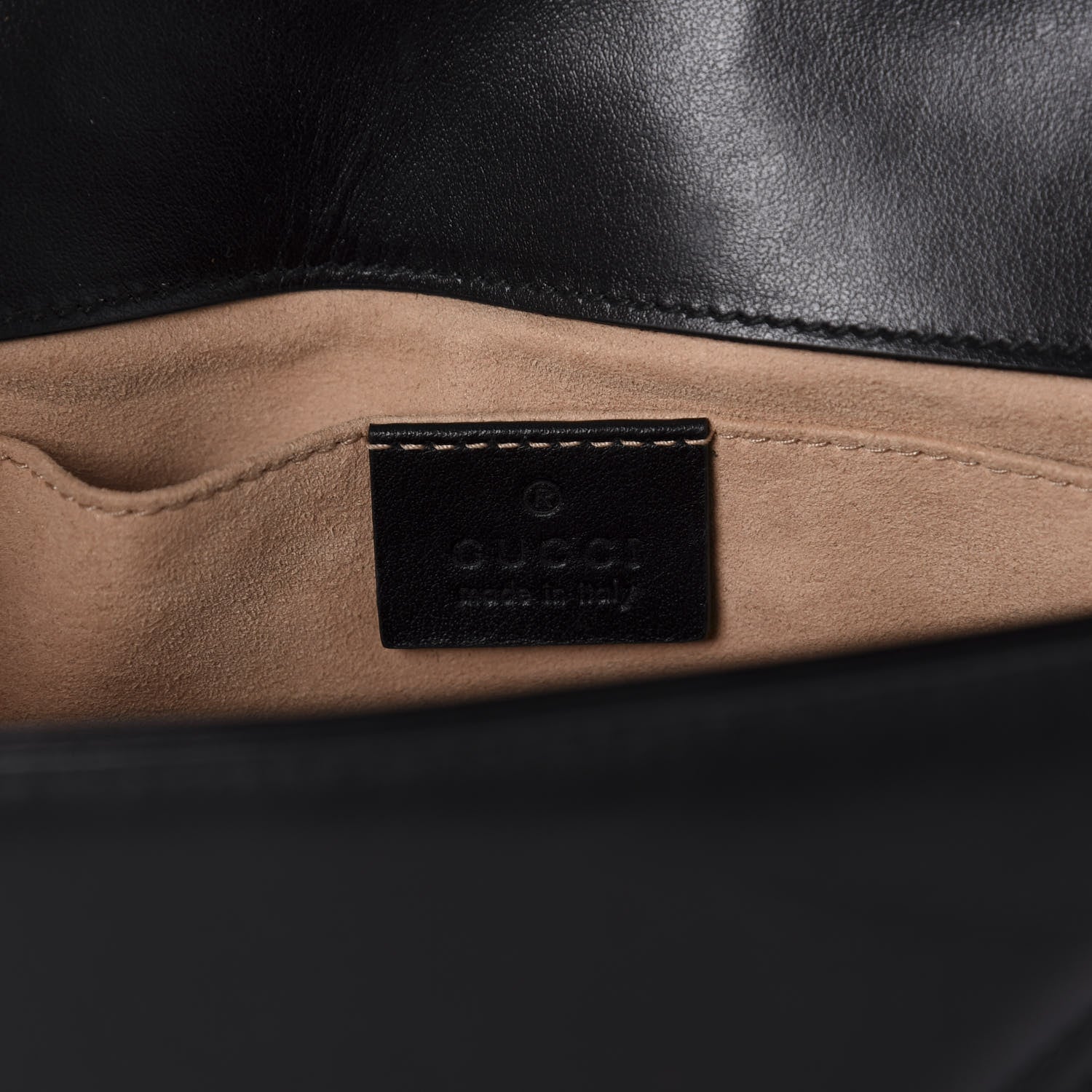 Gucci Calfskin Matelasse Mini GG Marmont Shoulder Bag Black 8 of 12