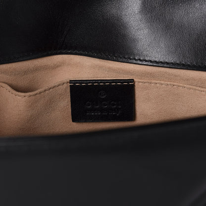 Gucci Calfskin Matelasse Mini GG Marmont Shoulder Bag Black 8 of 12