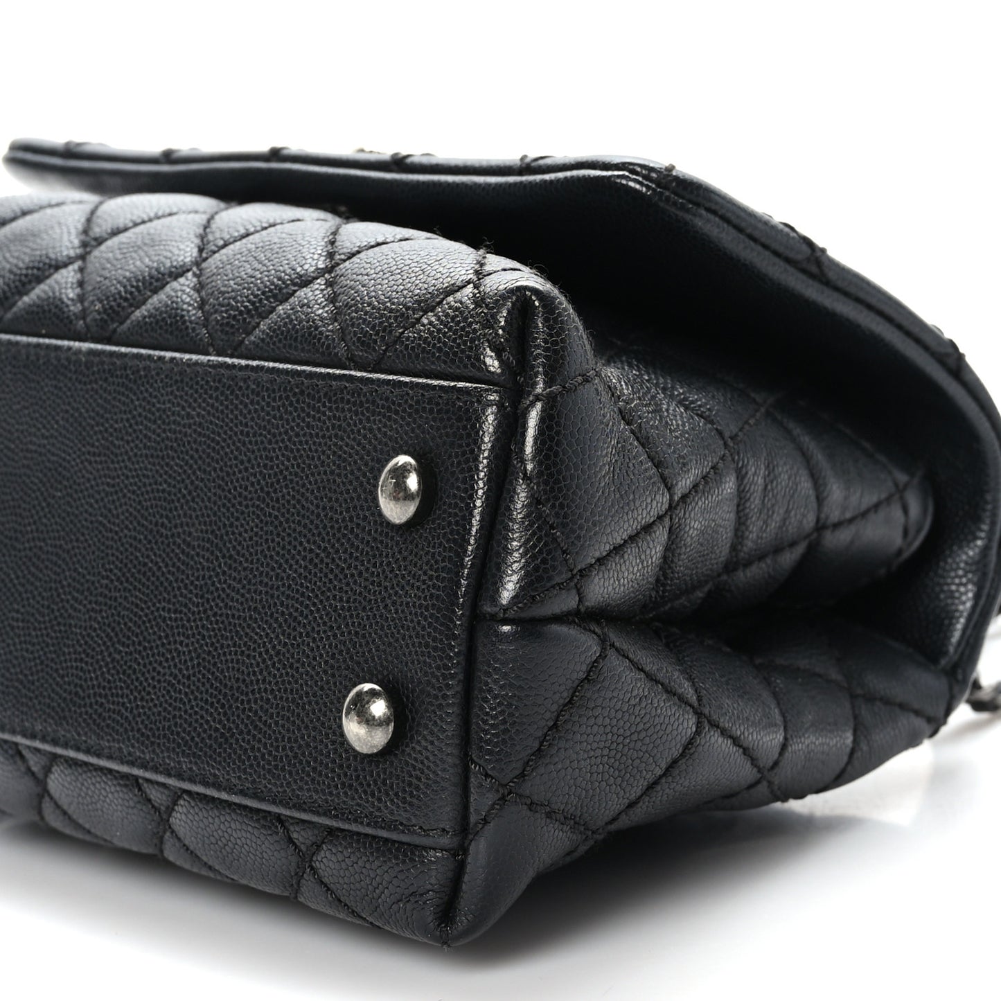 Caviar Quilted Mini Coco Handle Flap Black