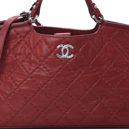 Chanel Iridescent Calfskin Quilted Small Sea Hit Tote Red 8 of 16