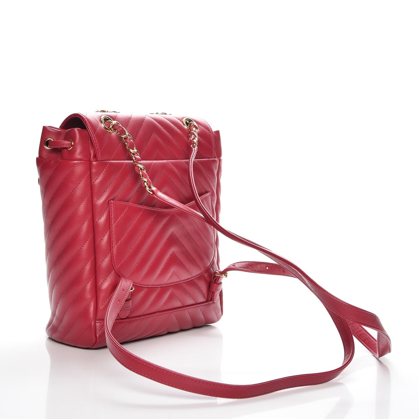 Calfskin Chevron Quilted Small Urban Spirit Backpack Dark Pink