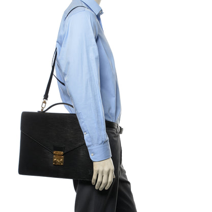 Louis Vuitton Epi Porte-Documents Bandouliere Black 3 of 20