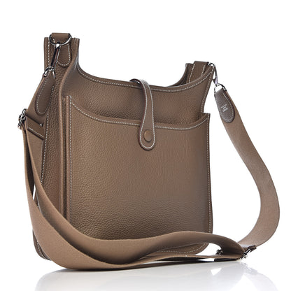 Hermes Taurillon Clemence Evelyne III PM Etoupe 3 of 12
