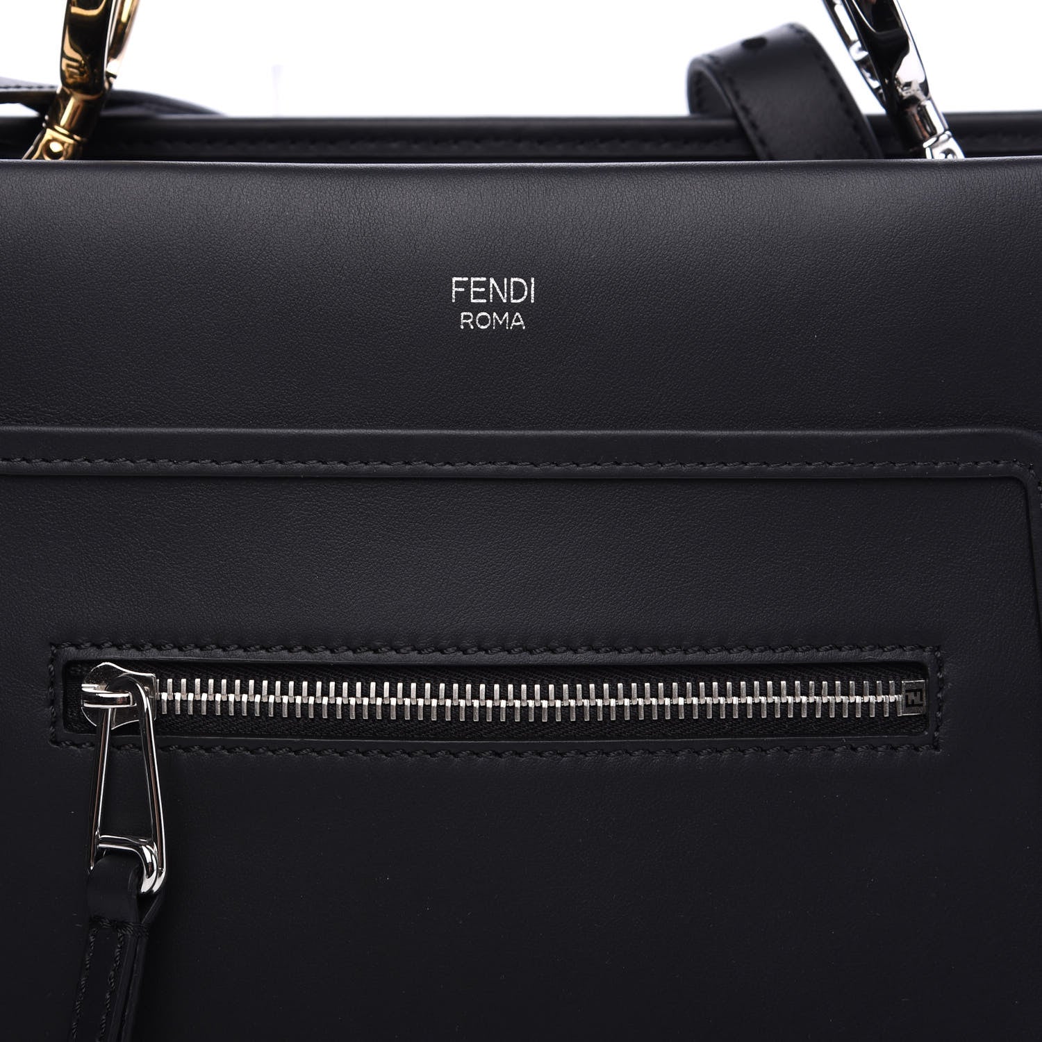 Fendi Vitello Century Opaco F is Fendi Small Runaway Satchel Black