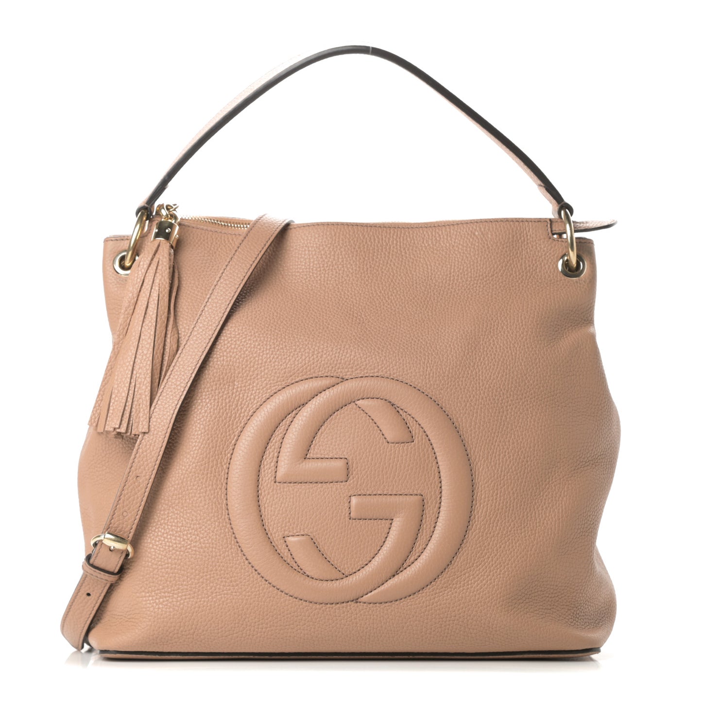 Pebbled Calfskin Large Soho Hobo Camelia