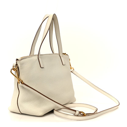 Prada Vitello Daino Small Shopping Tote Talco 3 of 10