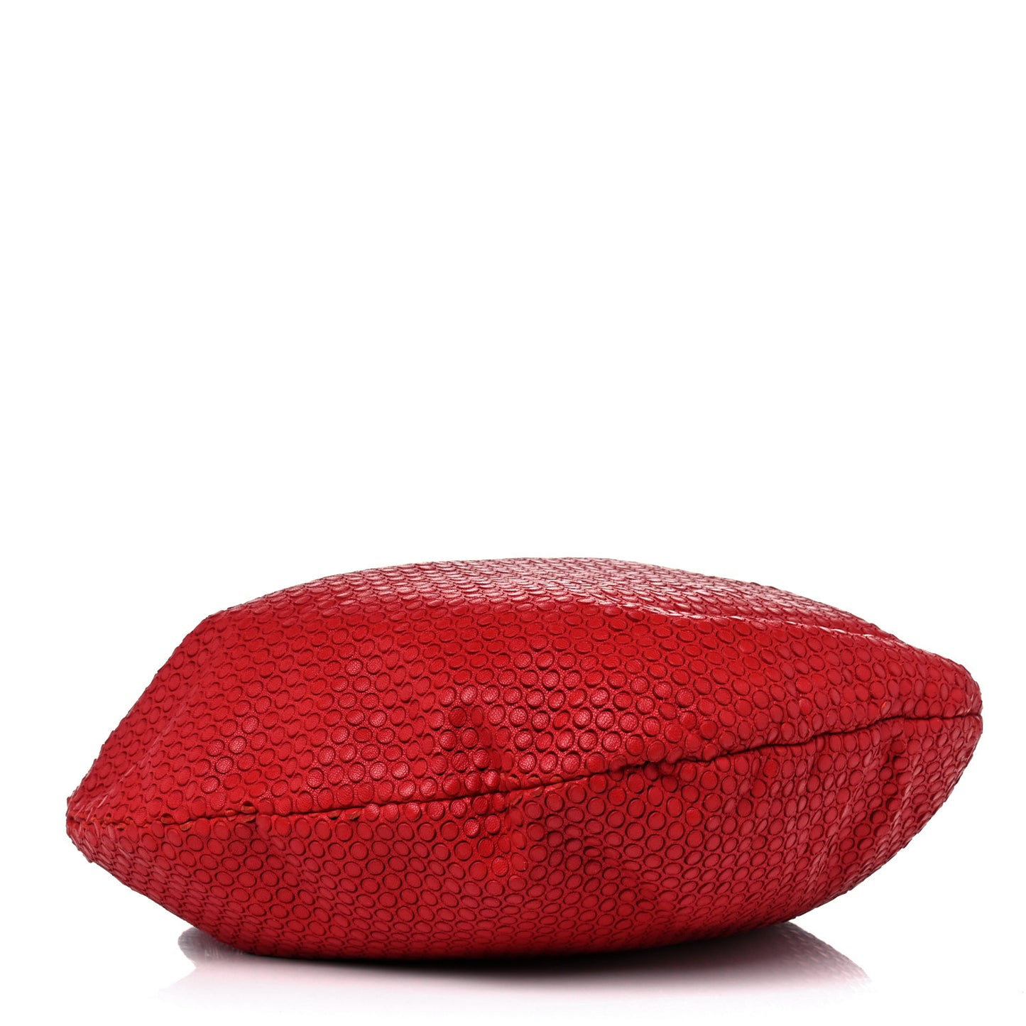 Perforated Calfskin Drawstring Tote Red