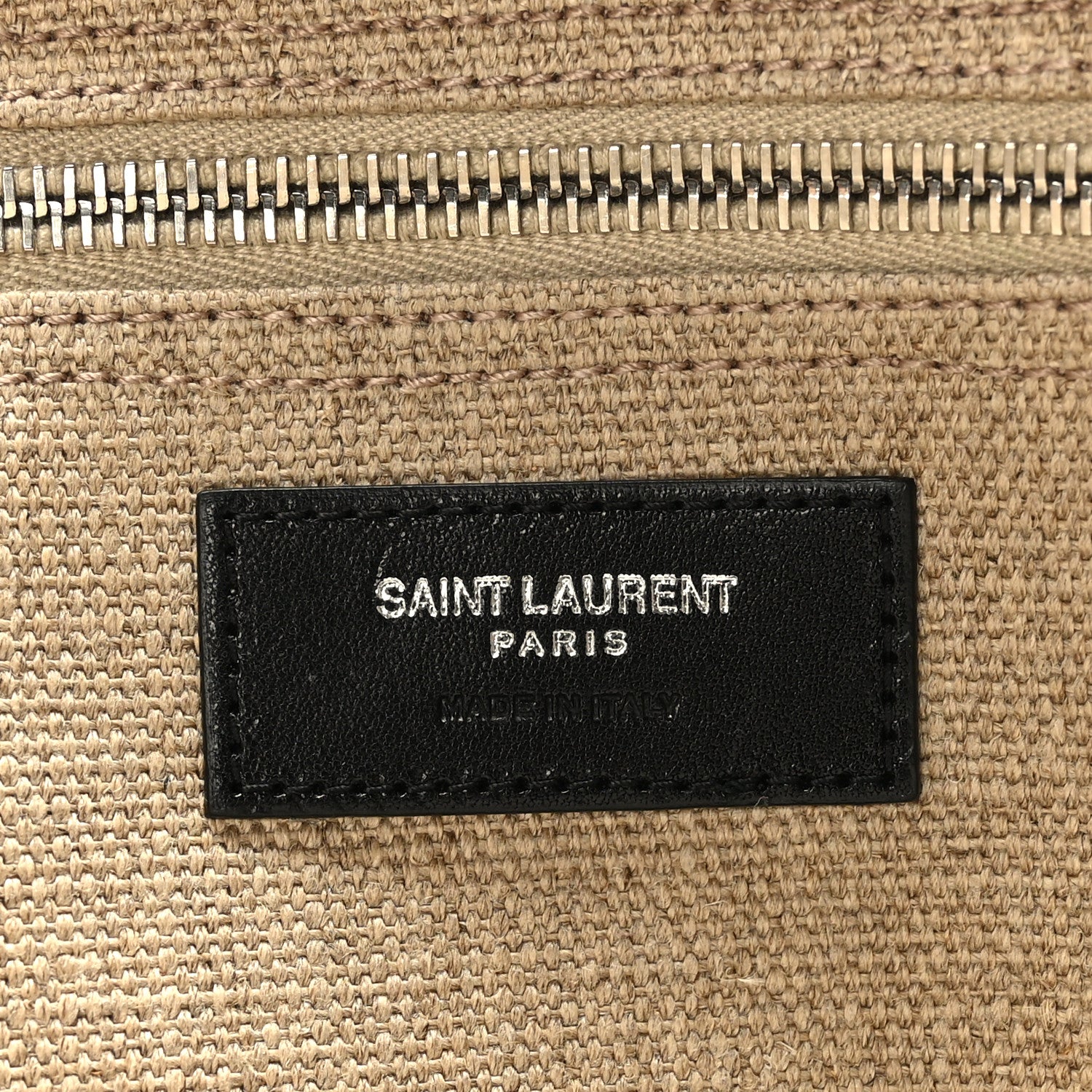 Saint Laurent Linen Calfskin Rive Gauche Tote Greggio Natural 6 of 9