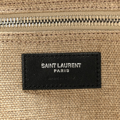 Saint Laurent Linen Calfskin Rive Gauche Tote Greggio Natural 6 of 9