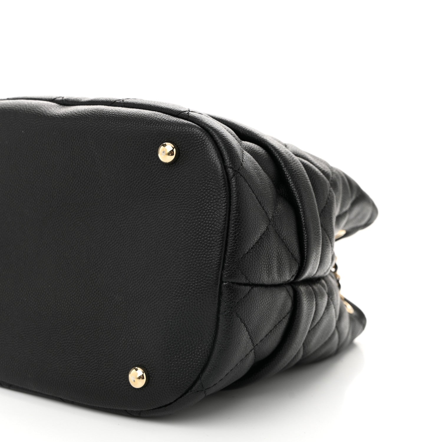 Chanel Caviar Quilted Rolled Up Bucket Drawstring Bag Black 10 of 11