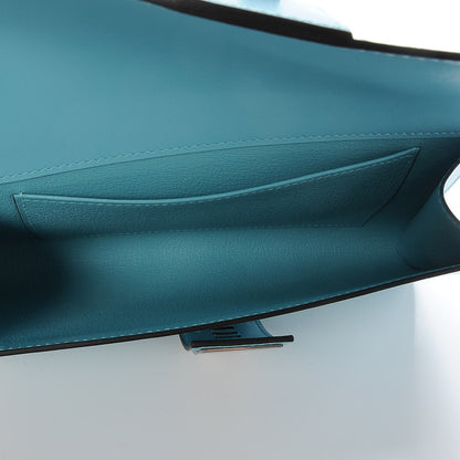 Hermes Tadelakt Medor 23 Clutch Bleu Atoll 5 of 7