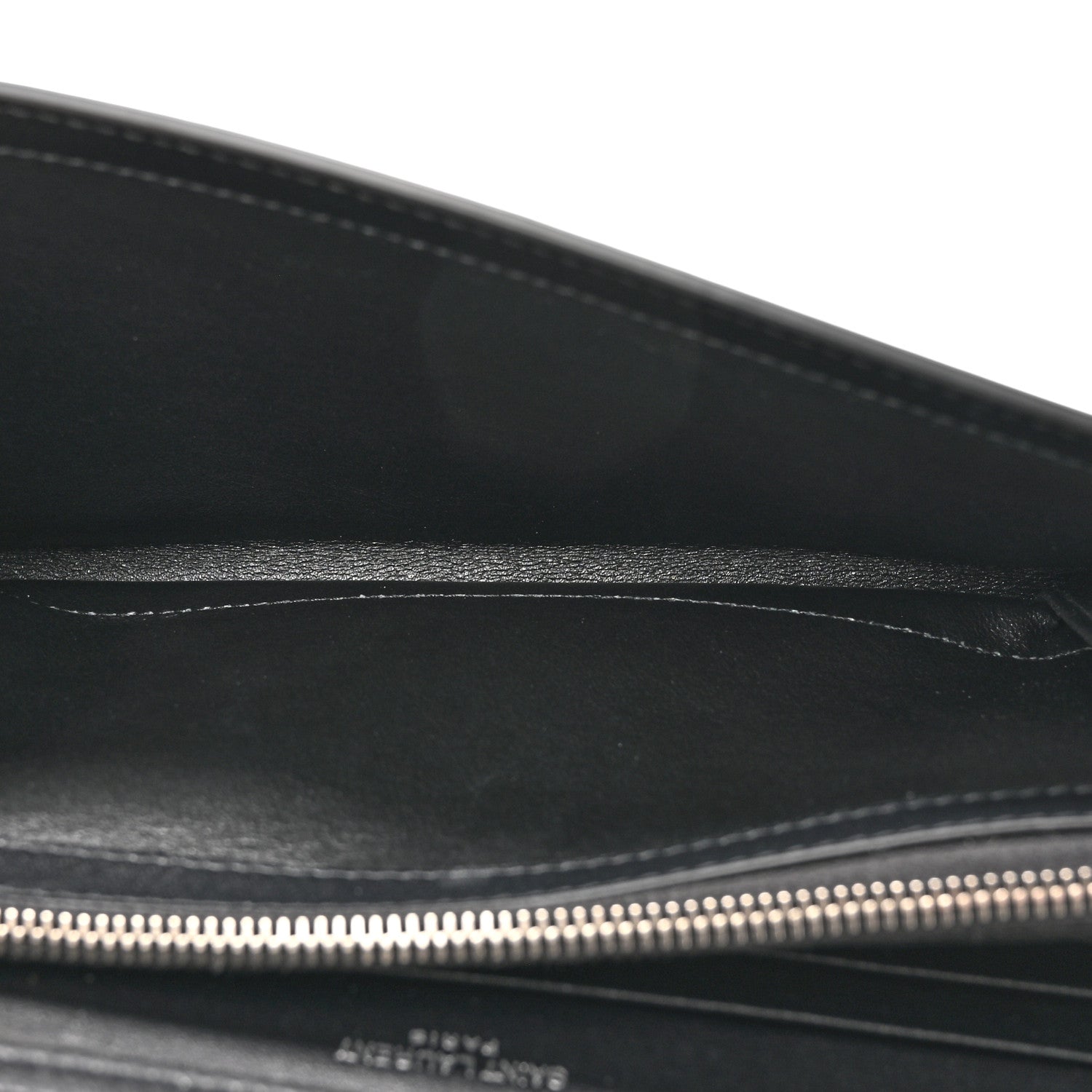 Saint Laurent Glazed Calfskin Cassandre Wallet On Chain WOC Black 5 of 11