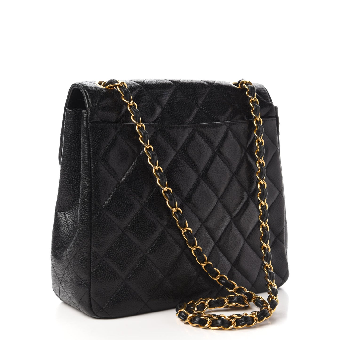 Caviar Quilted Small Single Flap Black