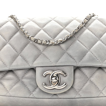 Chanel Rubber Quilted Lambskin Medium Coco Rain Flap Grey 8 of 10