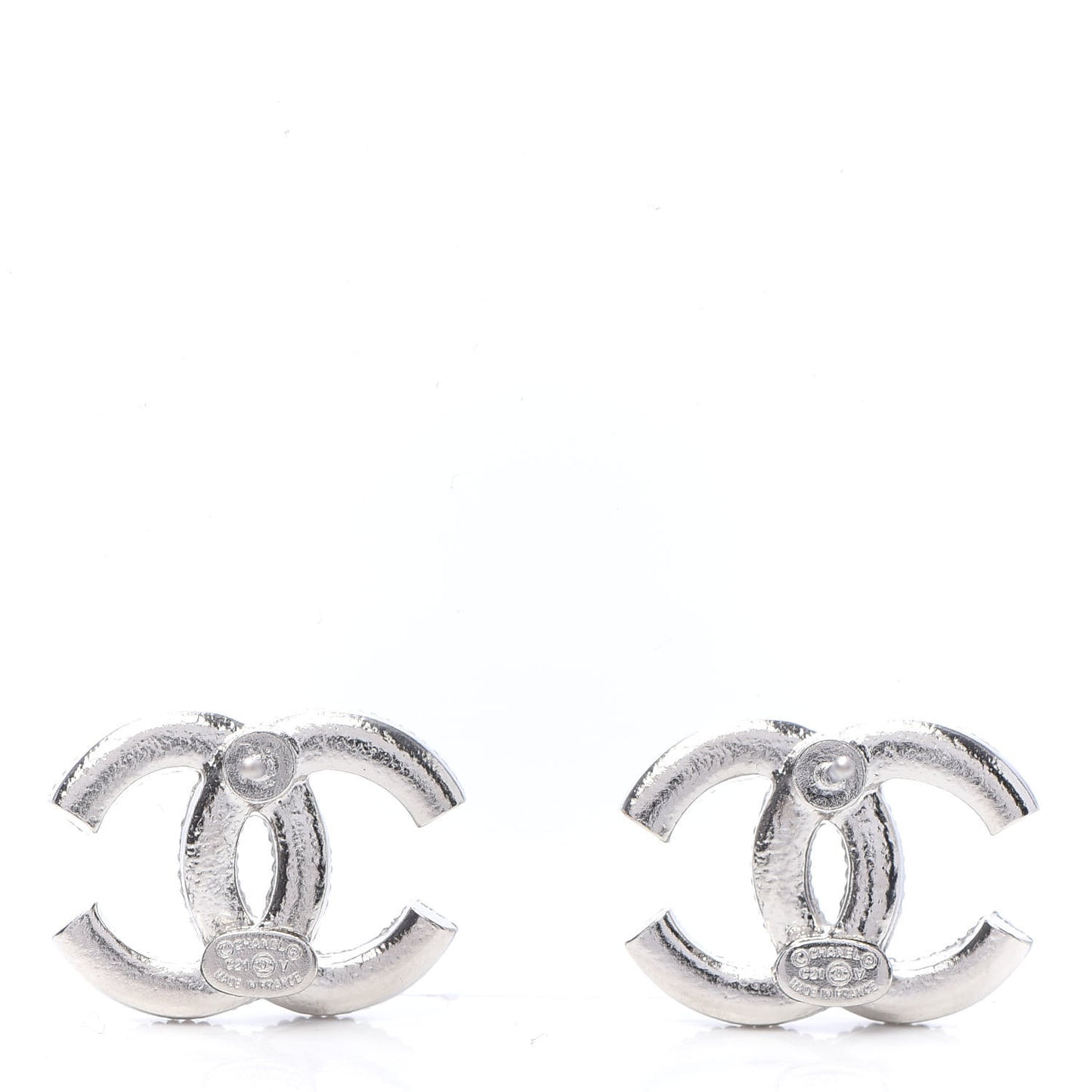 Crystal CC Earrings Silver