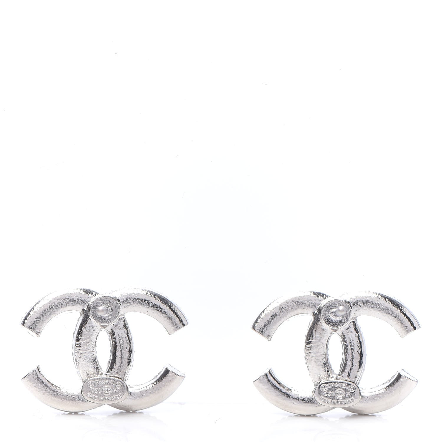 Chanel Crystal CC Earrings Silver 4 of 5