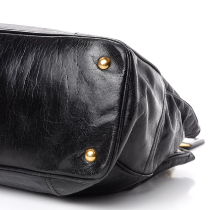 Prada Glace Calfskin Tote Black 7 of 9