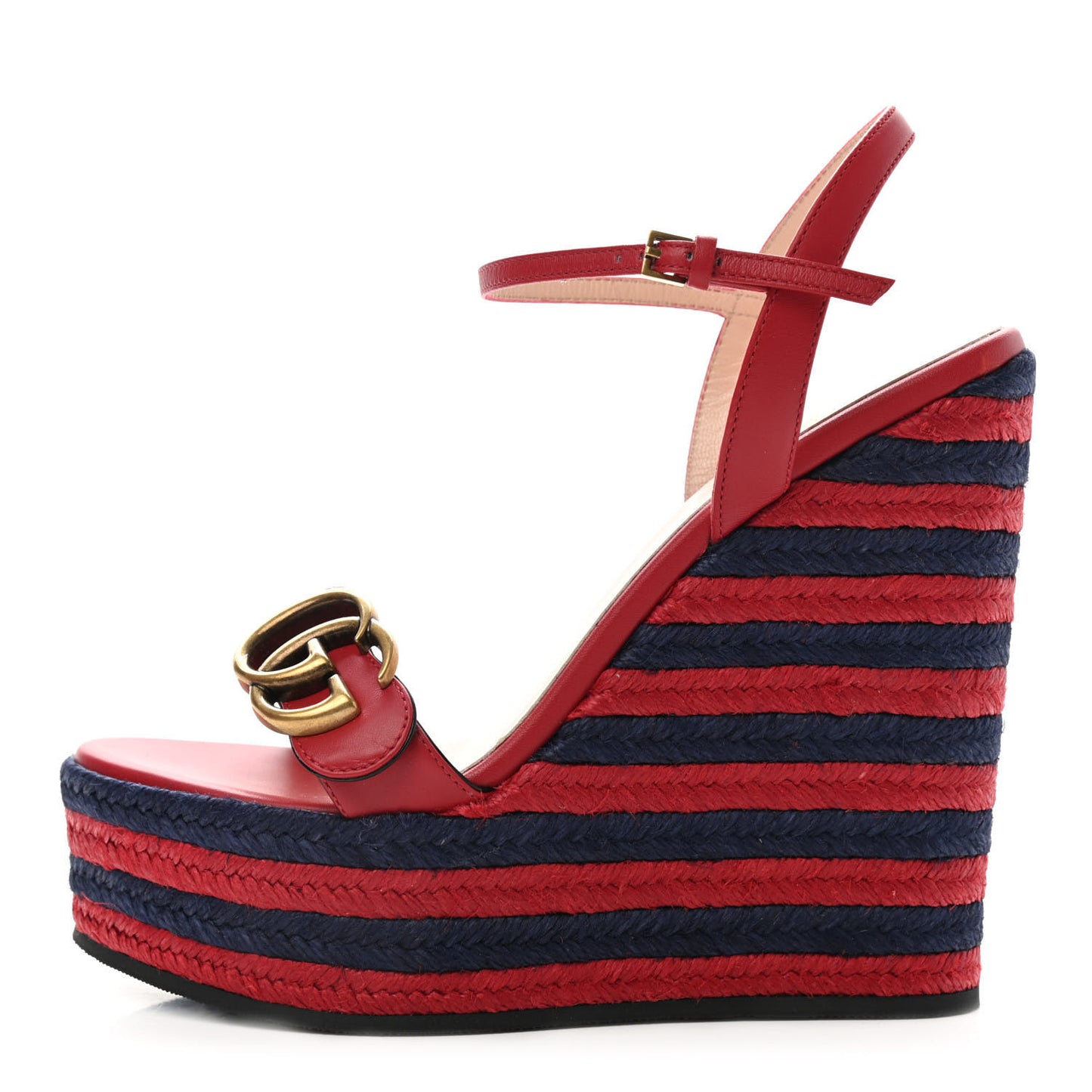 Lifford Calfskin Aitana Espadrille Platform 45/130mm Wedge Sandals 35.5 Hibiscus Red