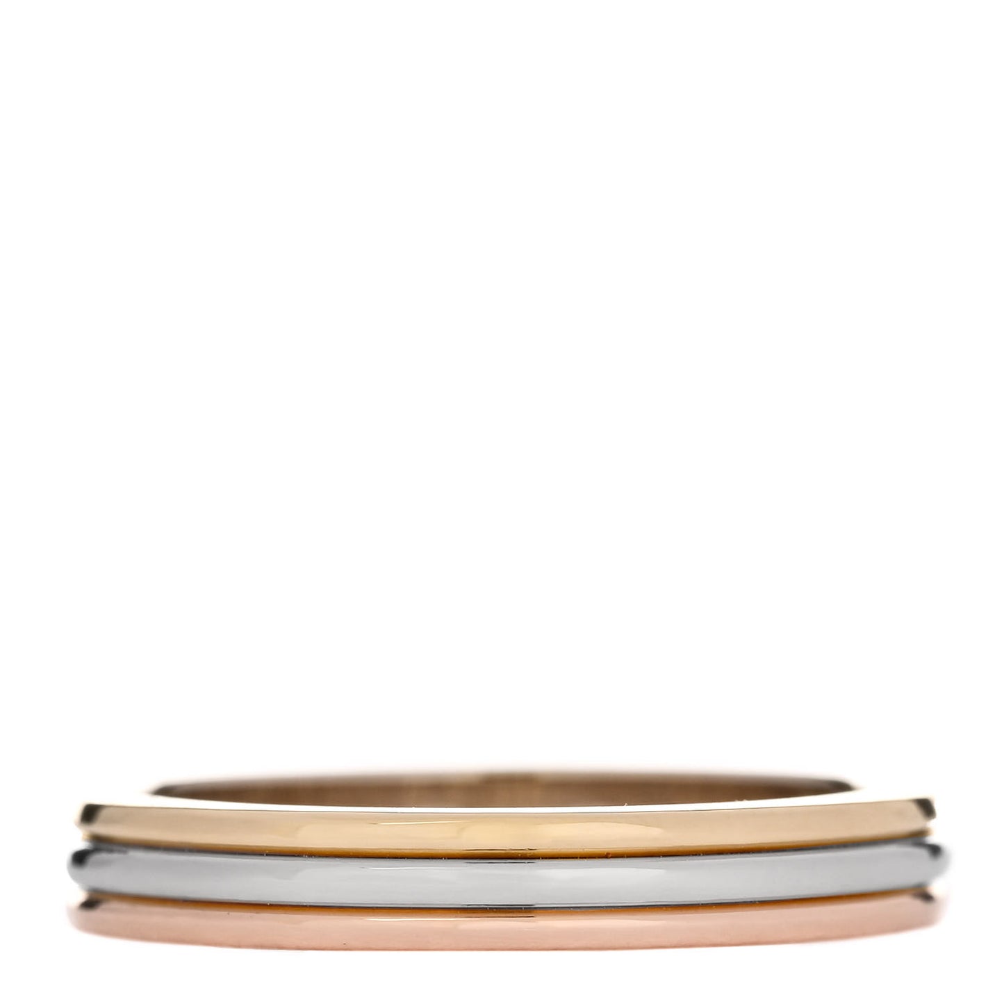 18K Pink White Yellow Gold 2.8mm Trinity Wedding Band Ring 49 4.75