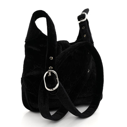 Gucci New Velvet Ashmir GG Monogram Small Jackie 1961 Hobo Black 3 of 9