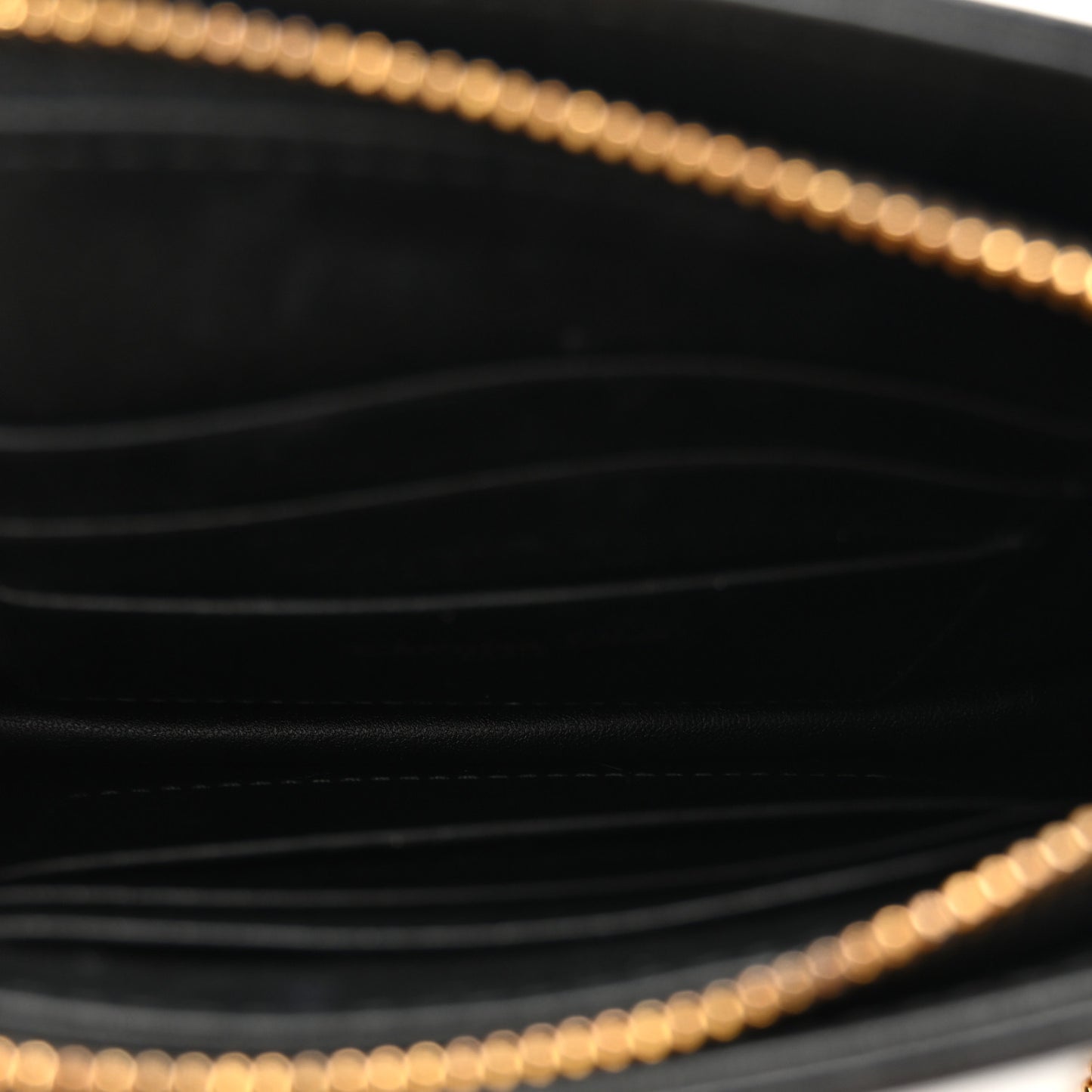 Calfskin Cannage Caro Zipped Pouch With Chain Black