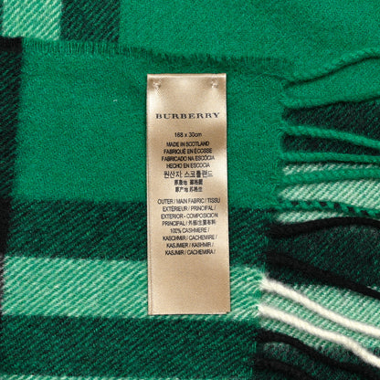 Burberry Cashmere Check Fringe Scarf Emerald 4 of 4
