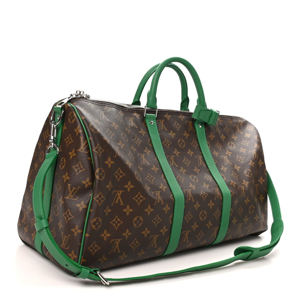 Louis Vuitton Monogram Macassar LV Colormania Keepall Bandouliere 50 Green 2 of 8