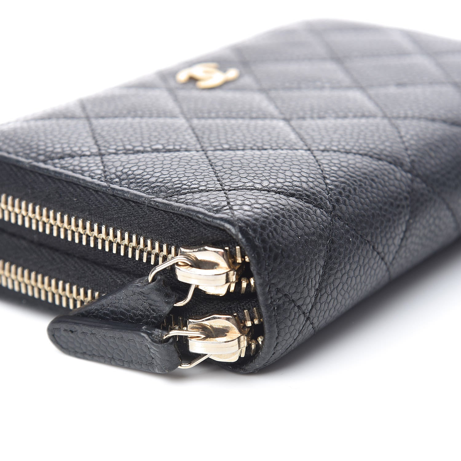 Chanel Caviar Quilted Large Gusset Double Zip Around Wallet Black 9 of 18