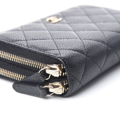 Chanel Caviar Quilted Large Gusset Double Zip Around Wallet Black 9 of 18