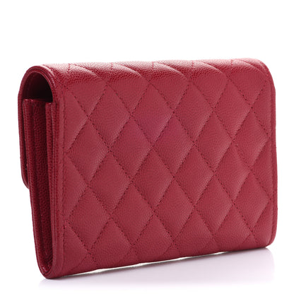 Chanel Caviar Quilted Medium Flap Wallet Dark Pink 3 of 11