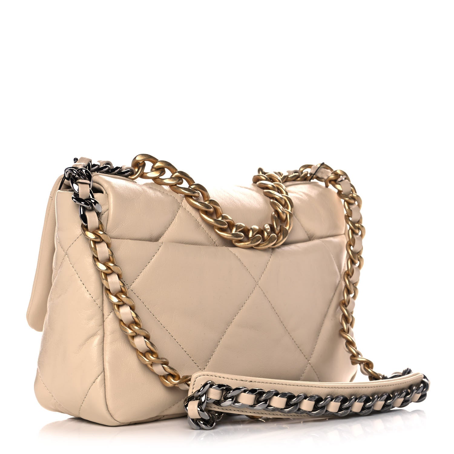 Chanel Lambskin Quilted Medium Chanel 19 Flap Beige 3 of 11