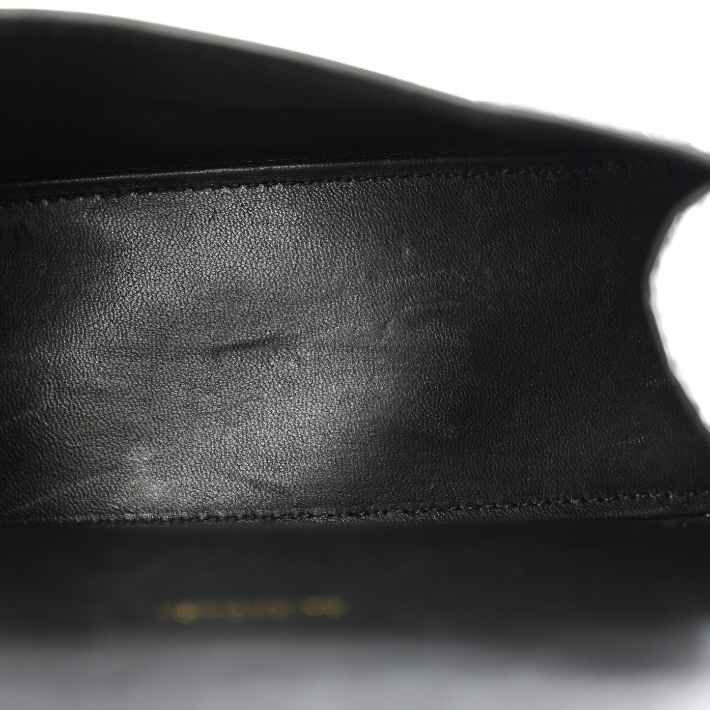 Shiny Calfskin Crocodile Embossed Hourglass Top Handle Bag XS Black