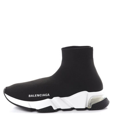 Balenciaga Neoprene Knit Womens Speed Clear Sole Sneakers 36 Black White 1 of 6