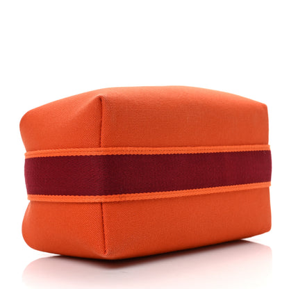 Hermes Canvas Small Bride-A-Brac Pouch Orange Burgundy 4 of 7