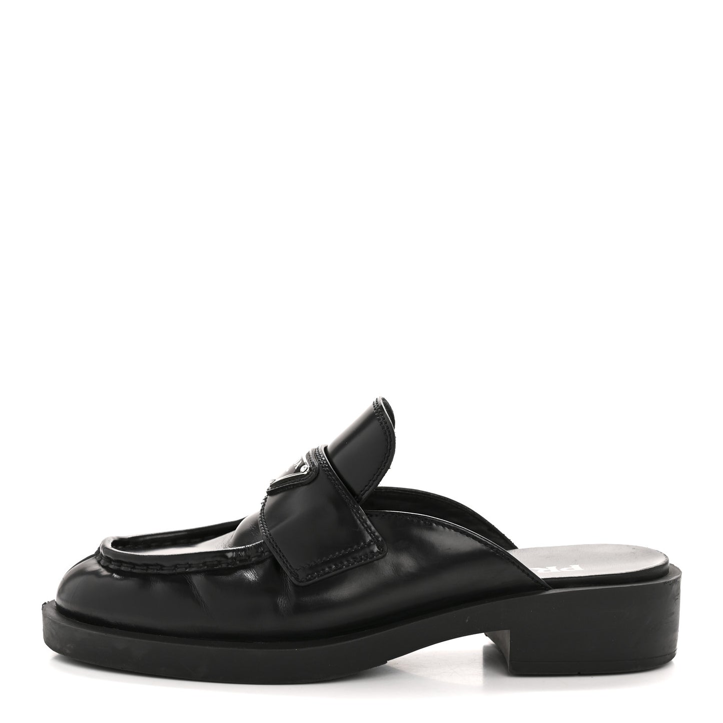 Spazzolato Triangle 40mm Loafer Mules 37.5  Black