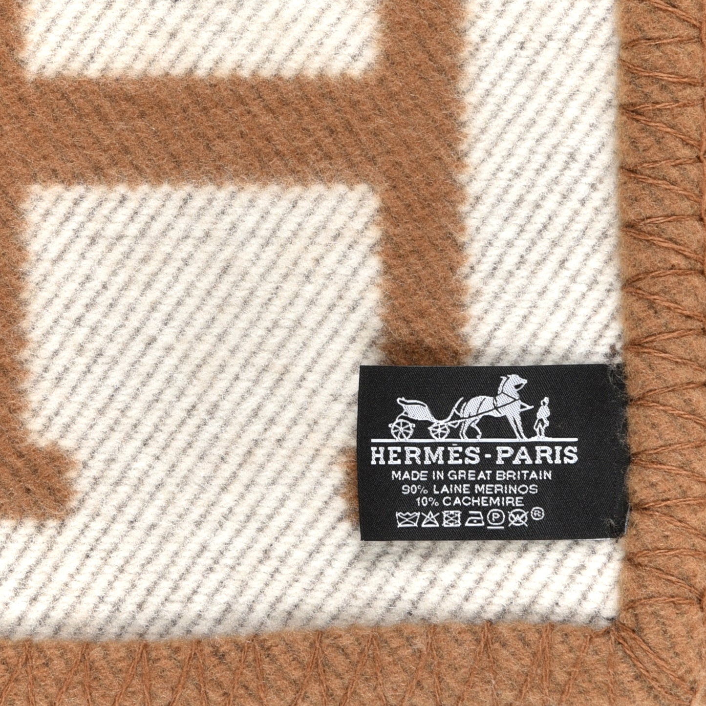 Wool Cashmere Avalon Blanket Ecru Camel