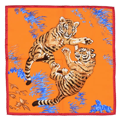 Hermes Silk Les Tigreaux Pocket Square 2 of 5
