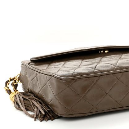 Chanel Lambskin Quilted Tassel Camera Case Brown 10 of 12