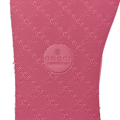Gucci Rubber Chevron Womens GG Thong Sandals 38 Pink Tropical Flower 8 of 9