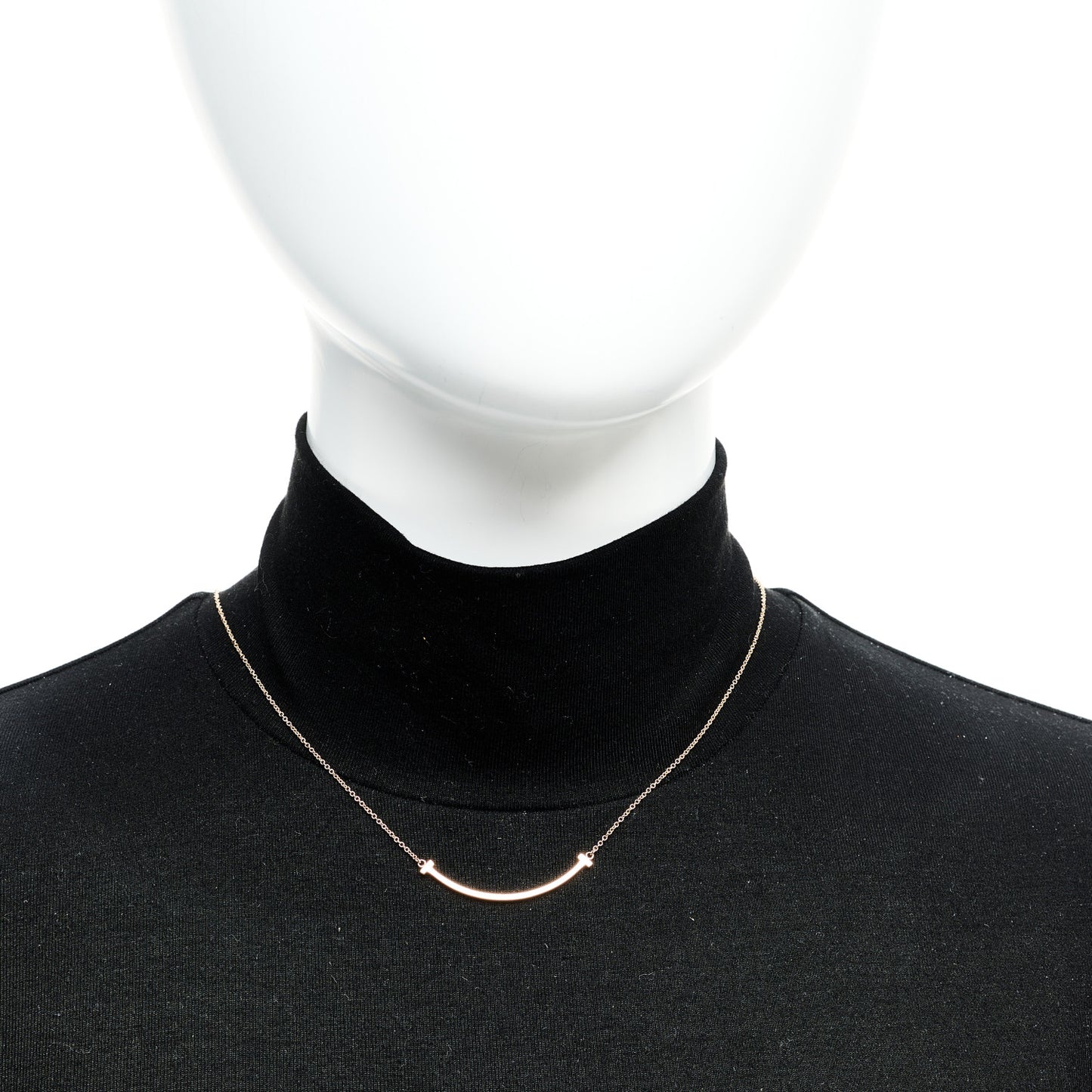 18K Rose Gold Small T Smile Pendant Necklace
