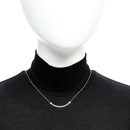 Tiffany 18K Rose Gold Small T Smile Pendant Necklace 2 of 6
