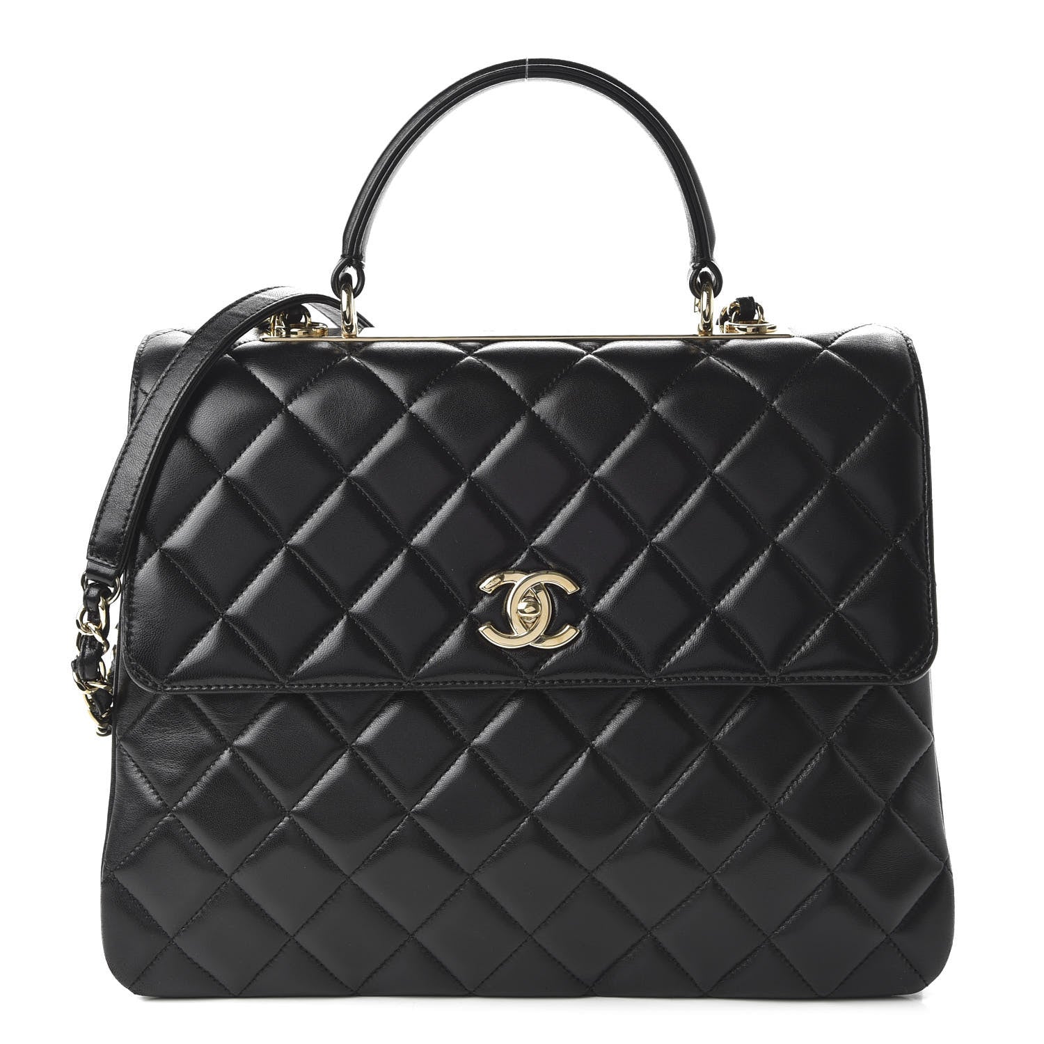 Chanel Lambskin Quilted Large Trendy CC Dual Handle Flap Bag Black 1 of 12