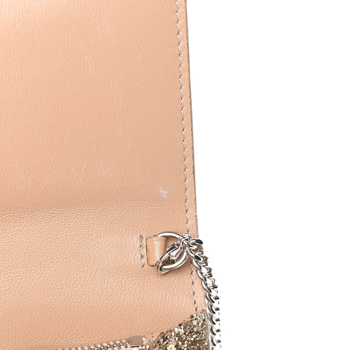 Glitter Milla Wallet on Chain Gold