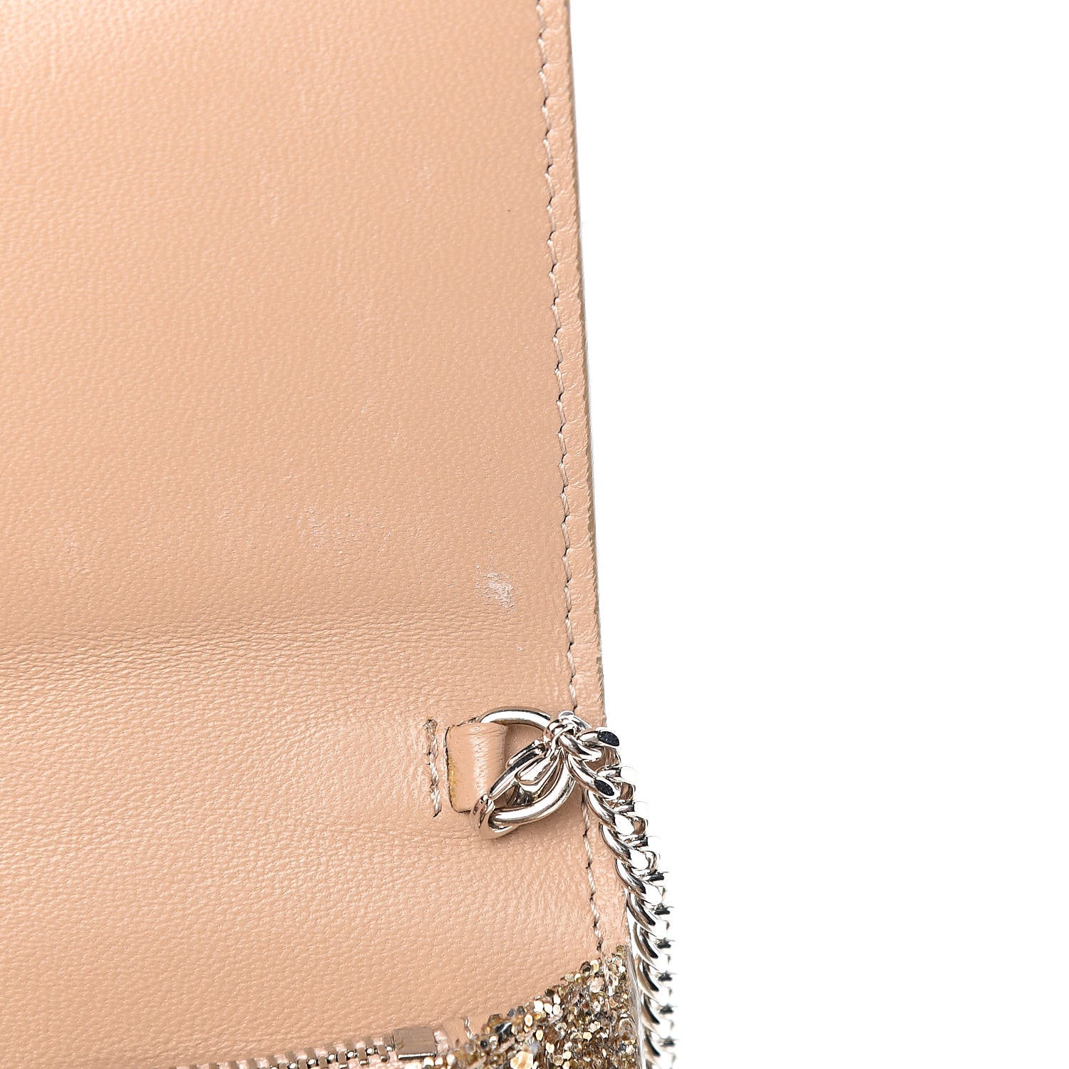 Jimmy Choo Glitter Milla Wallet on Chain Gold 7 of 10
