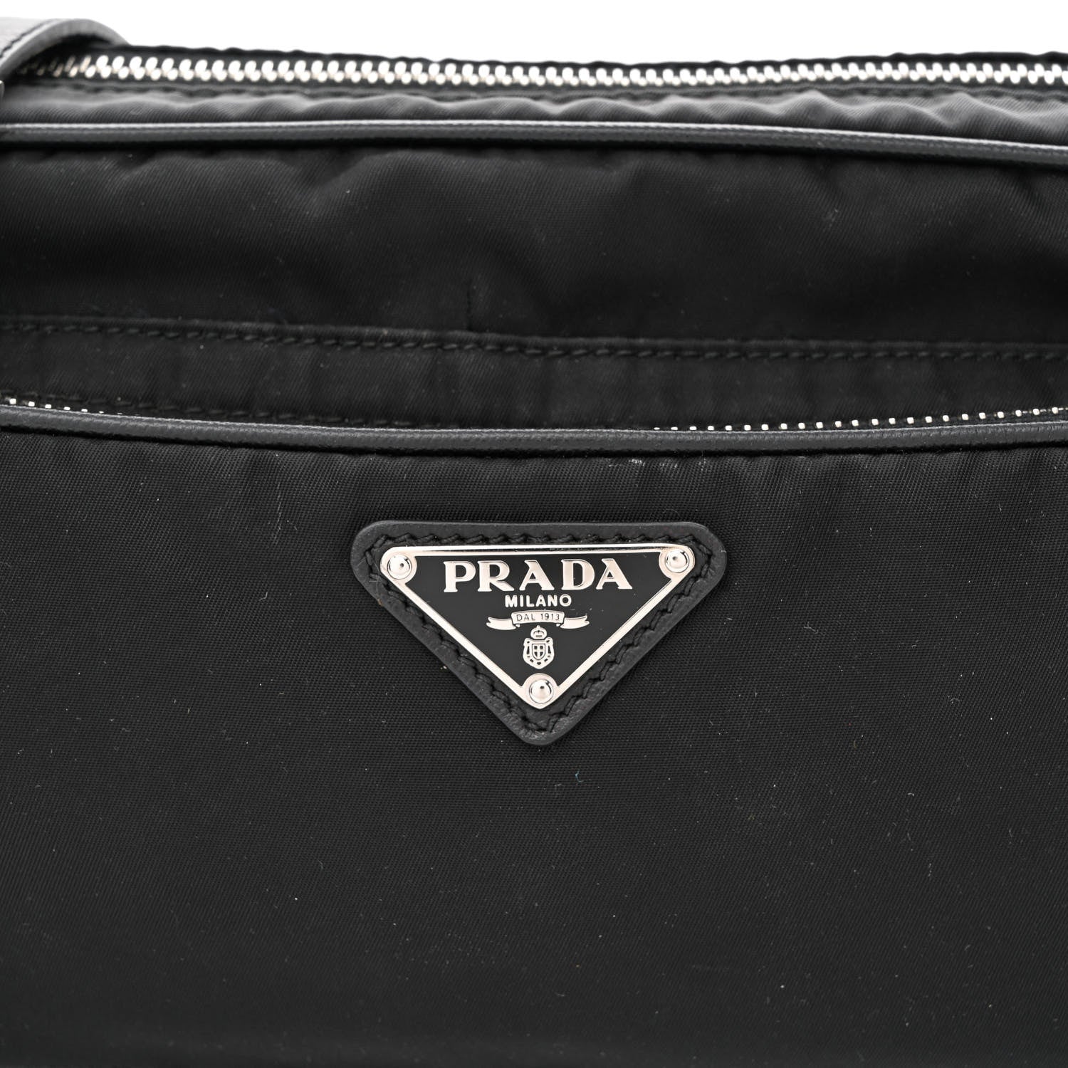 Prada Nylon Saffiano Vela Double Zip Crossbody Bag Black 10 of 12