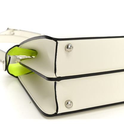 Fendi Vitello Seta Nappa Bi-Color Small Peekaboo I SEE U Satchel White Ice Yellow Fluo 8 of 9